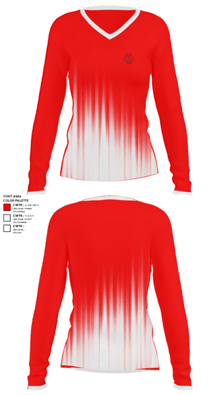 Women's Long Sleeve Vneck Shirt, Miami University - Middletown Baseball, Baseball, Teamtime, Team time, sublimation, custom sports apparel, team uniforms, spirit wear, spiritwear, sports uniforms, custom shirts, team store, custom team store, fundraiser sports, apparel fundraiser