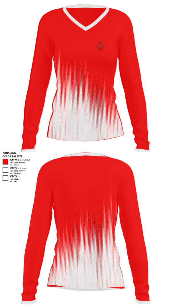 Women's Long Sleeve Vneck Shirt, Miami University - Middletown Baseball, Baseball, Teamtime, Team time, sublimation, custom sports apparel, team uniforms, spirit wear, spiritwear, sports uniforms, custom shirts, team store, custom team store, fundraiser sports, apparel fundraiser