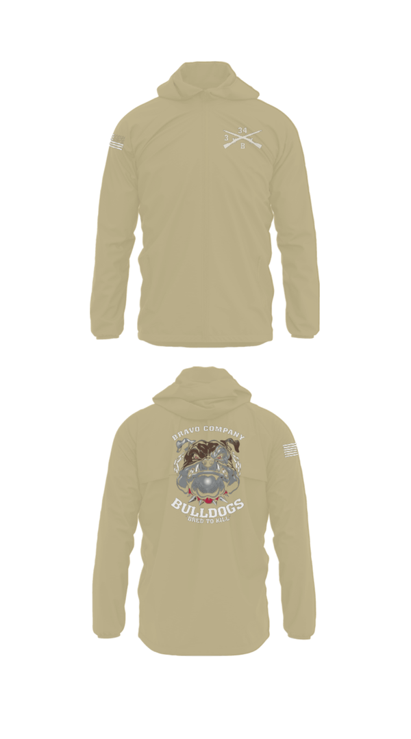 Windbreaker, B/3-34 Bulldogs, Army, Teamtime, Team time, sublimation, custom sports apparel, team uniforms, spirit wear, spiritwear, sports uniforms, custom shirts, team store, custom team store, fundraiser sports, apparel fundraiser