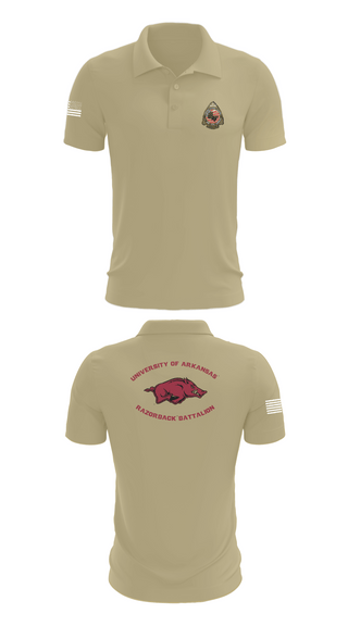Short Sleeve Performance Polo, University of Arkansas Army ROTC - Razorback Battalion, Army, Teamtime, Team time, sublimation, custom sports apparel, team uniforms, spirit wear, spiritwear, sports uniforms, custom shirts, team store, custom team store, fundraiser sports, apparel fundraiser
