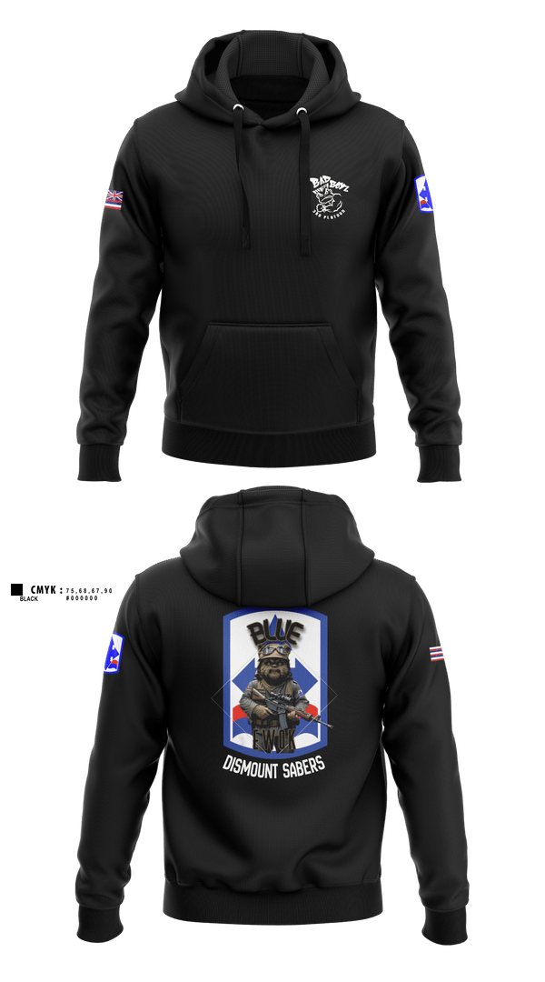 Hoodie, 3RD PLT BAD BOYS3RD PLT BAD BOYS 899719921-299 DismountBlue EwokDismount sabersBlue Ewok, Army, Teamtime, Team time, sublimation, custom sports apparel, team uniforms, spirit wear, spiritwear, sports uniforms, custom shirts, team store, custom team store, fundraiser sports, apparel fundraiser