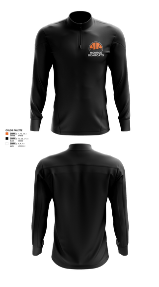 Quarter Zip Jacket, Monroe High School Basketball, Women's Basketball, Teamtime, Team time, sublimation, custom sports apparel, team uniforms, spirit wear, spiritwear, sports uniforms, custom shirts, team store, custom team store, fundraiser sports, apparel fundraiser