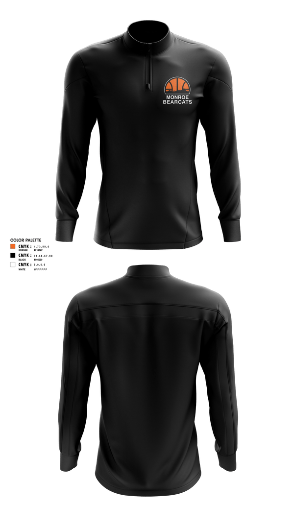 Quarter Zip Jacket, Monroe High School Basketball, Women's Basketball, Teamtime, Team time, sublimation, custom sports apparel, team uniforms, spirit wear, spiritwear, sports uniforms, custom shirts, team store, custom team store, fundraiser sports, apparel fundraiser