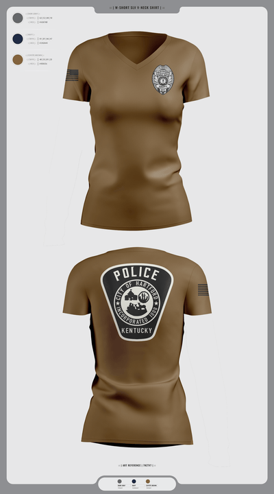 Hartford Police Department 37049516 Women's Short Sleeve V-neck Shirt - 3