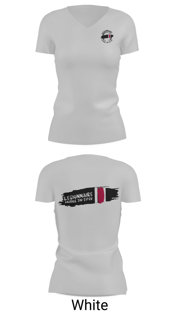Womens Short Sleeve Vneck Shirt, Legionnaire Mobile Jiu-Jitsu, , Teamtime, Team time, sublimation, custom sports apparel, team uniforms, spirit wear, spiritwear, sports uniforms, custom shirts, team store, custom team store, fundraiser sports, apparel fundraiser