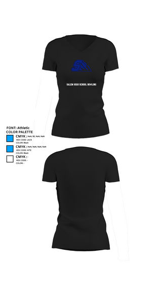 Womens Short Sleeve Vneck Shirt, Salem High School Bowling, Bowling, Teamtime, Team time, sublimation, custom sports apparel, team uniforms, spirit wear, spiritwear, sports uniforms, custom shirts, team store, custom team store, fundraiser sports, apparel fundraiser