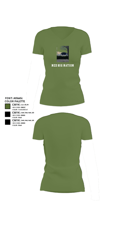 Ned Rig nation 21987003 Women's Short Sleeve V-neck Shirt - 20