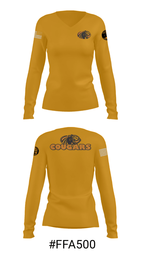 Women's Long Sleeve Vneck Shirt, Half Moon Bay High School Tennis, Tennis, Teamtime, Team time, sublimation, custom sports apparel, team uniforms, spirit wear, spiritwear, sports uniforms, custom shirts, team store, custom team store, fundraiser sports, apparel fundraiser