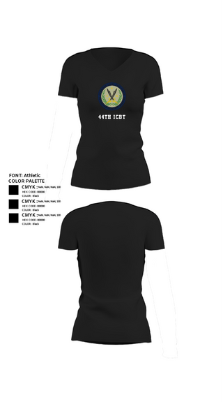 Women's Short Sleeve Vneck Shirt, 44th ICBT, National Guard, Teamtime, Team time, sublimation, custom sports apparel, team uniforms, spirit wear, spiritwear, sports uniforms, custom shirts, team store, custom team store, fundraiser sports, apparel fundraiser