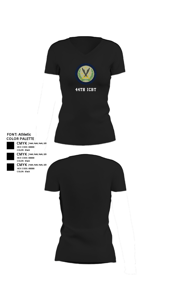 Women's Short Sleeve Vneck Shirt, 44th ICBT, National Guard, Teamtime, Team time, sublimation, custom sports apparel, team uniforms, spirit wear, spiritwear, sports uniforms, custom shirts, team store, custom team store, fundraiser sports, apparel fundraiser
