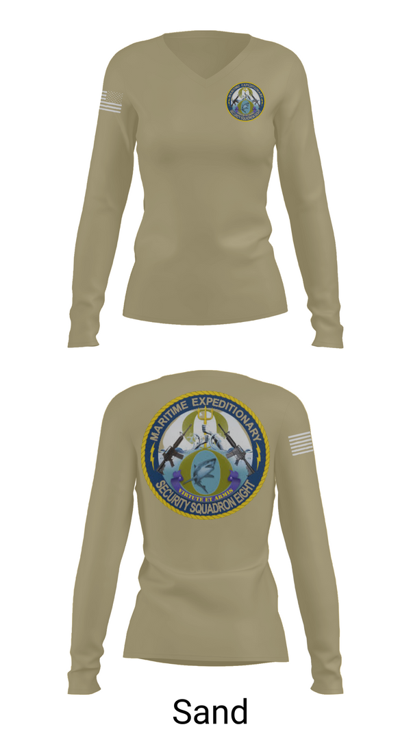 Womens Long Sleeve Vneck Shirt, MSRON 8, Navy, Teamtime, Team time, sublimation, custom sports apparel, team uniforms, spirit wear, spiritwear, sports uniforms, custom shirts, team store, custom team store, fundraiser sports, apparel fundraiser
