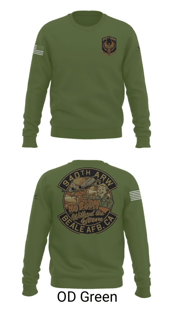 Crew Neck Sweatshirt, 940 Air Refueling Wing, , Teamtime, Team time, sublimation, custom sports apparel, team uniforms, spirit wear, spiritwear, sports uniforms, custom shirts, team store, custom team store, fundraiser sports, apparel fundraiser