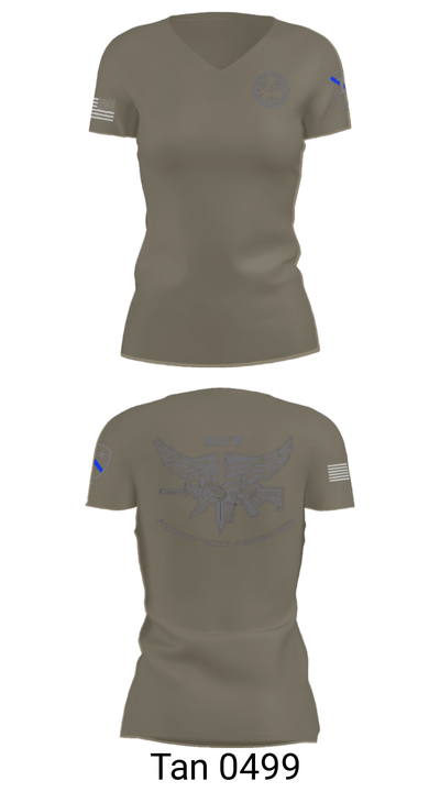 Special Reaction Team 97886271 Women's Short Sleeve V-neck Shirt - 68