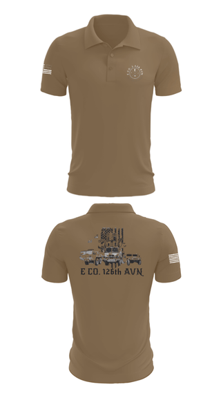Short Sleeve Performance Polo, B Co. 1-126AVN, Army, Teamtime, Team time, sublimation, custom sports apparel, team uniforms, spirit wear, spiritwear, sports uniforms, custom shirts, team store, custom team store, fundraiser sports, apparel fundraiser