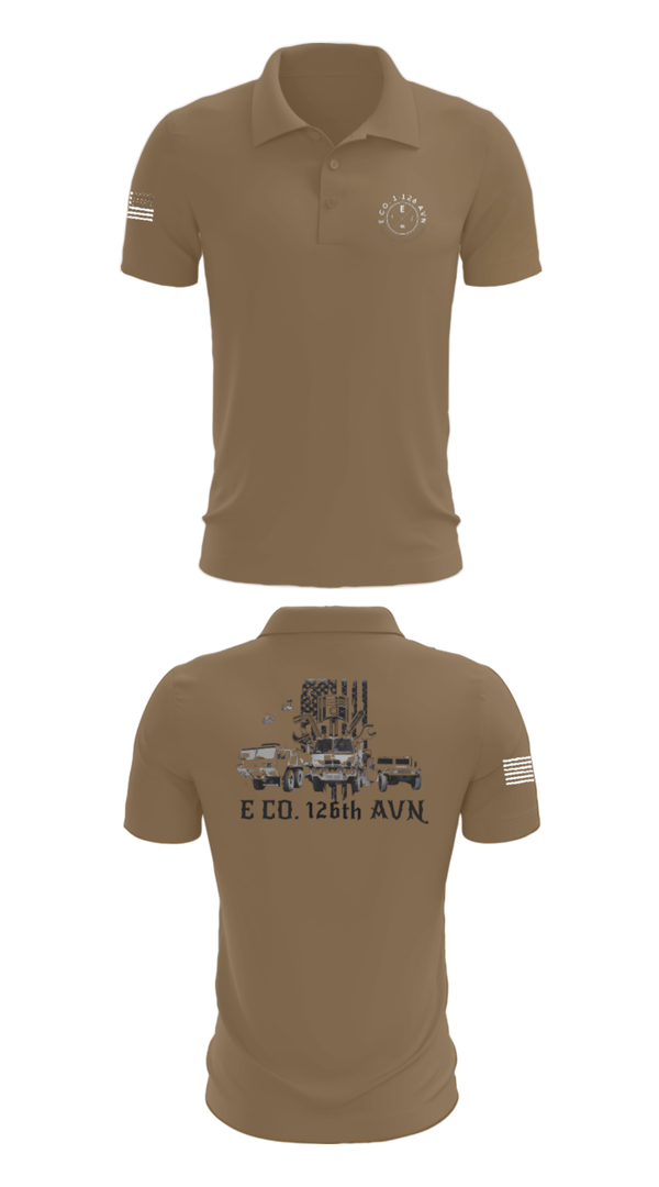 Short Sleeve Performance Polo, B Co. 1-126AVN, Army, Teamtime, Team time, sublimation, custom sports apparel, team uniforms, spirit wear, spiritwear, sports uniforms, custom shirts, team store, custom team store, fundraiser sports, apparel fundraiser