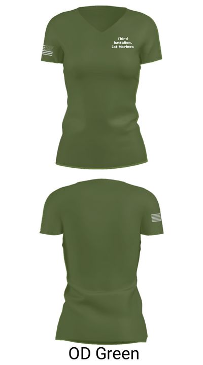 Third battalion, 1st Marines 26624063 Women's Short Sleeve V-neck Shirt - 48