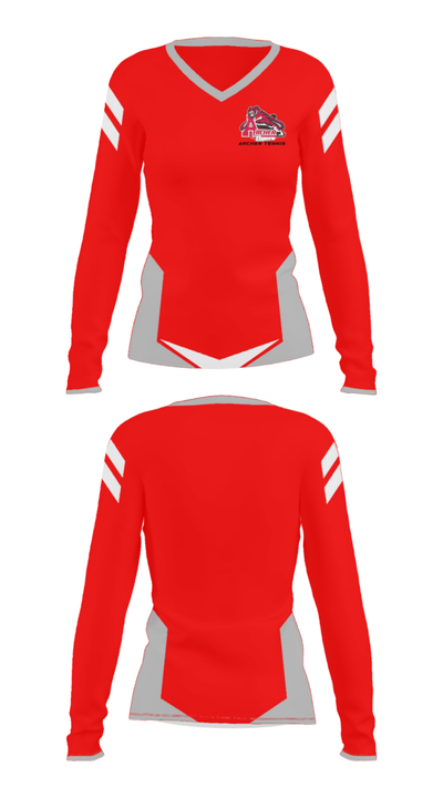 Archer High School Tennis 49257029 Women's Long Sleeve V-neck Shirt - 30