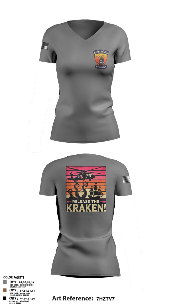 Womens Short Sleeve Vneck Shirt, A/2135th GSAB “SMUGGLERS”, Army, Teamtime, Team time, sublimation, custom sports apparel, team uniforms, spirit wear, spiritwear, sports uniforms, custom shirts, team store, custom team store, fundraiser sports, apparel fundraiser