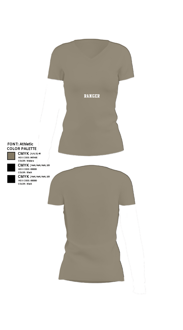 Women's Short Sleeve Vneck Shirt, Ranger, Army, Teamtime, Team time, sublimation, custom sports apparel, team uniforms, spirit wear, spiritwear, sports uniforms, custom shirts, team store, custom team store, fundraiser sports, apparel fundraiser