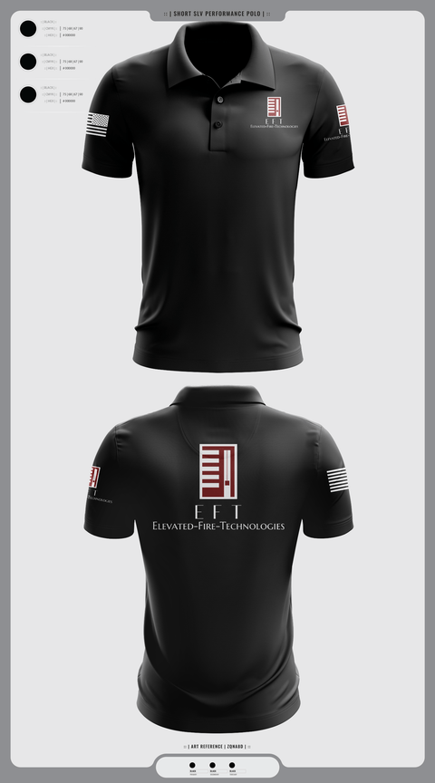 Short Sleeve Performance Polo, Elevated Fire Technologies Inc, Fire Department, Teamtime, Team time, sublimation, custom sports apparel, team uniforms, spirit wear, spiritwear, sports uniforms, custom shirts, team store, custom team store, fundraiser sports, apparel fundraiser