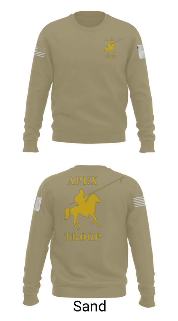 Crew Neck Sweatshirt, Alpha Troop, 1-221 CAV, National Guard, Teamtime, Team time, sublimation, custom sports apparel, team uniforms, spirit wear, spiritwear, sports uniforms, custom shirts, team store, custom team store, fundraiser sports, apparel fundraiser
