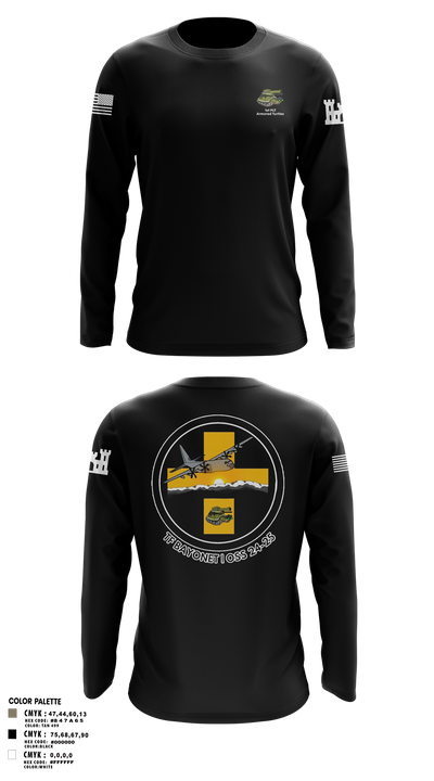 B Co 766 EN BeB 1st Platoon Armored Turtles Long Sleeve Performance Shirt 9
