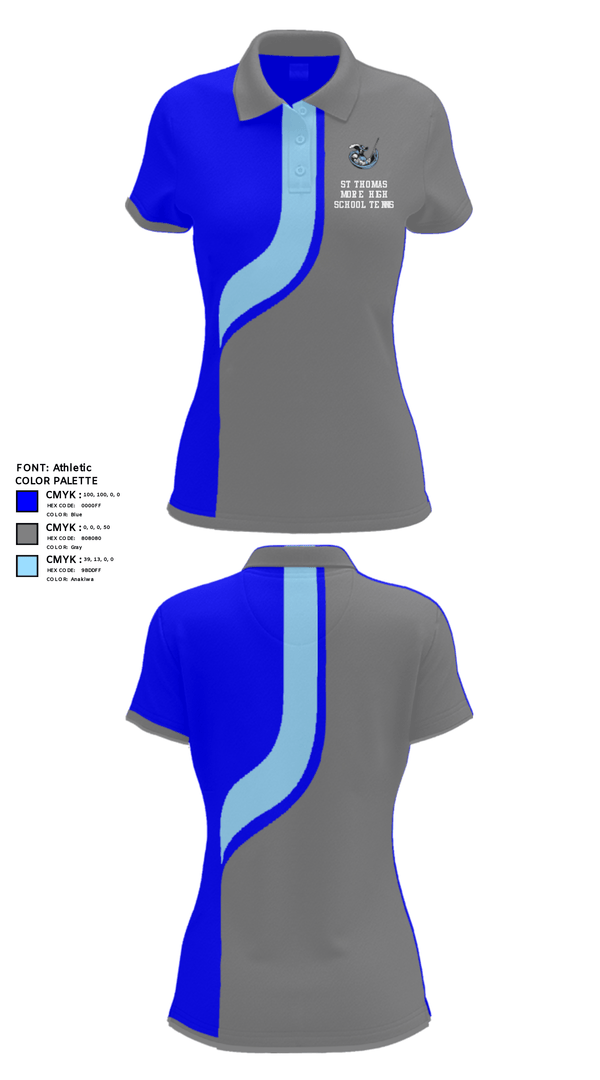 Women's Short Sleeve Performance Polo, St Thomas More High School Tennis, Tennis, Teamtime, Team time, sublimation, custom sports apparel, team uniforms, spirit wear, spiritwear, sports uniforms, custom shirts, team store, custom team store, fundraiser sports, apparel fundraiser