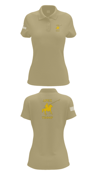 Women's Short Sleeve Performance Polo, Alpha Troop, 1-221 CAV, National Guard, Teamtime, Team time, sublimation, custom sports apparel, team uniforms, spirit wear, spiritwear, sports uniforms, custom shirts, team store, custom team store, fundraiser sports, apparel fundraiser