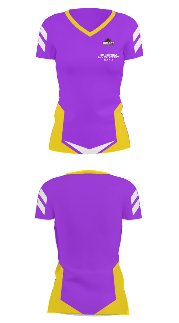 Women's Short Sleeve Vneck Shirt, Prairie View A&M University Tennis, Tennis, Teamtime, Team time, sublimation, custom sports apparel, team uniforms, spirit wear, spiritwear, sports uniforms, custom shirts, team store, custom team store, fundraiser sports, apparel fundraiser