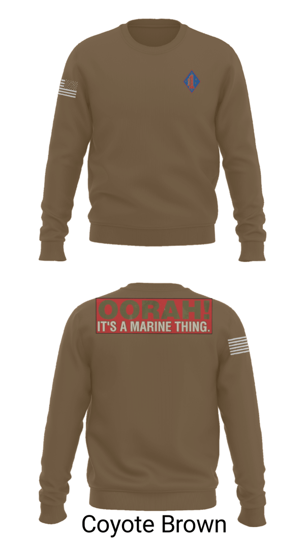 Crew Neck Sweatshirt, 1st Marine Regiment, Marines, Teamtime, Team time, sublimation, custom sports apparel, team uniforms, spirit wear, spiritwear, sports uniforms, custom shirts, team store, custom team store, fundraiser sports, apparel fundraiser