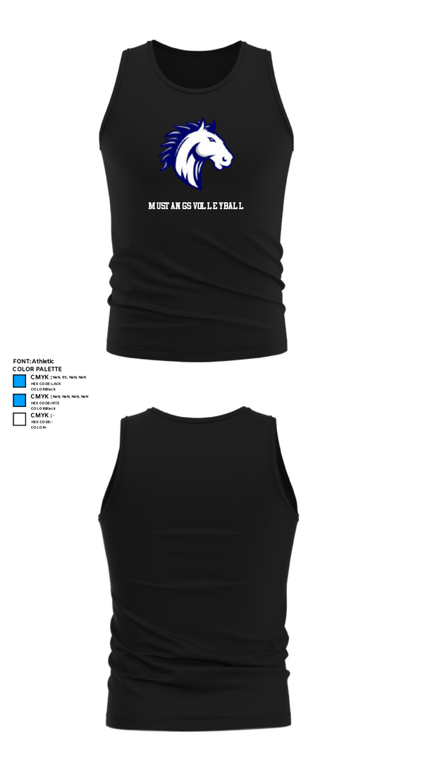Tank Top, Mustangs Volleyball, Men's Volleyball, Teamtime, Team time, sublimation, custom sports apparel, team uniforms, spirit wear, spiritwear, sports uniforms, custom shirts, team store, custom team store, fundraiser sports, apparel fundraiser