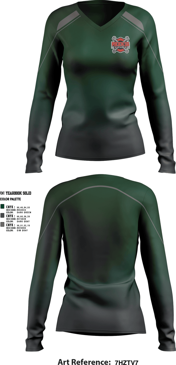 Women's Long Sleeve Vneck Shirt, Peeks Performance, , Teamtime, Team time, sublimation, custom sports apparel, team uniforms, spirit wear, spiritwear, sports uniforms, custom shirts, team store, custom team store, fundraiser sports, apparel fundraiser