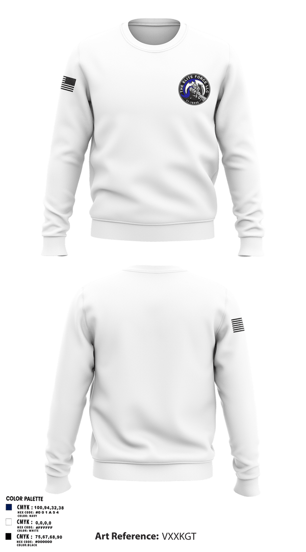 Crew Neck Sweatshirt, The Elite Force Llc, Police, Teamtime, Team time, sublimation, custom sports apparel, team uniforms, spirit wear, spiritwear, sports uniforms, custom shirts, team store, custom team store, fundraiser sports, apparel fundraiser