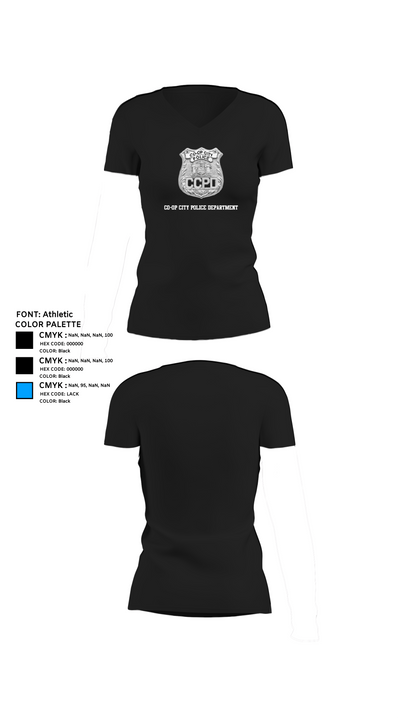 Co-op City Police Department 96634913 Women's Short Sleeve V-neck Shirt - 23