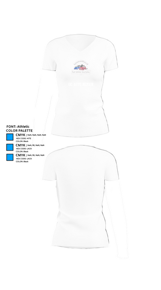 Womens Short Sleeve Vneck Shirt, GC AUTO REPAIR, , Teamtime, Team time, sublimation, custom sports apparel, team uniforms, spirit wear, spiritwear, sports uniforms, custom shirts, team store, custom team store, fundraiser sports, apparel fundraiser