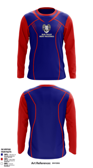Long Sleeve Performance Shirt, Blue Valley High School Volleyball, Men's Volleyball, Teamtime, Team time, sublimation, custom sports apparel, team uniforms, spirit wear, spiritwear, sports uniforms, custom shirts, team store, custom team store, fundraiser sports, apparel fundraiser