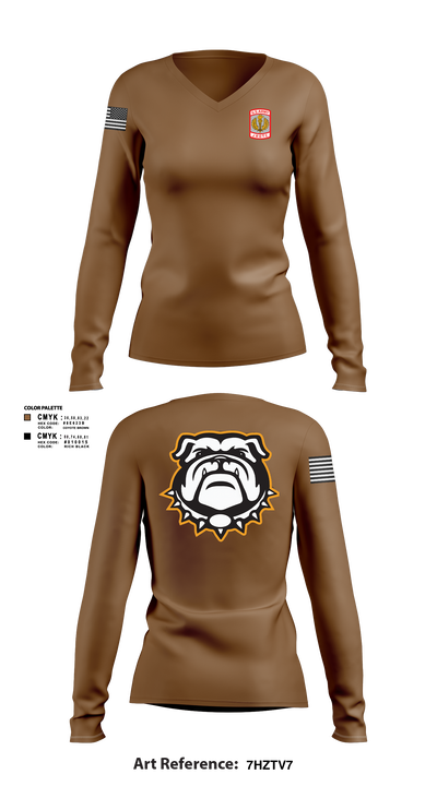 MSB DrumLine 23-24 71282307 Women's Long Sleeve V-neck Shirt -1 2