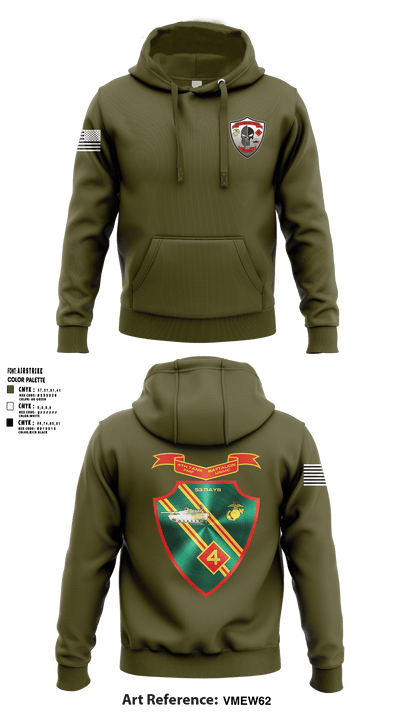 Det. 4 Tows and Scouts 4th Tank Battalion 82433945 Hoodie - 2