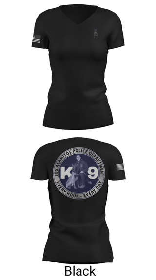 Women's Short Sleeve Vneck Shirt, Los Alamitos Police K9, Police, Teamtime, Team time, sublimation, custom sports apparel, team uniforms, spirit wear, spiritwear, sports uniforms, custom shirts, team store, custom team store, fundraiser sports, apparel fundraiser