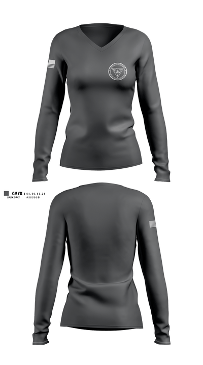 Boston Fire Hazmat 88307462 Women's Long Sleeve V-neck Shirt -1 3