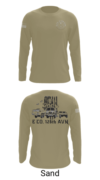 Long Sleeve Performance Shirt, B Co. 1-126AVN, Army, Teamtime, Team time, sublimation, custom sports apparel, team uniforms, spirit wear, spiritwear, sports uniforms, custom shirts, team store, custom team store, fundraiser sports, apparel fundraiser