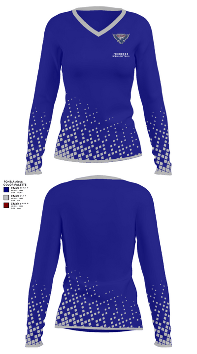 Freedom High School Softball 60303770 Women's Long Sleeve V-neck Shirt - 34