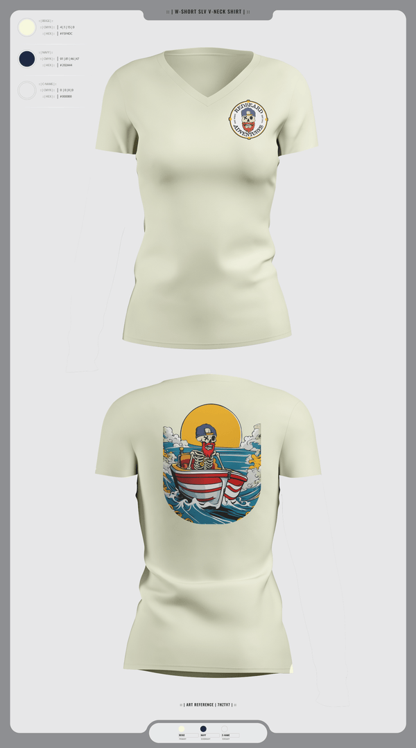 Womens Short Sleeve Vneck Shirt, Red beard Adventures, , Teamtime, Team time, sublimation, custom sports apparel, team uniforms, spirit wear, spiritwear, sports uniforms, custom shirts, team store, custom team store, fundraiser sports, apparel fundraiser