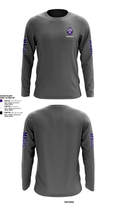 Northwest Magic Basketball 74207630 Long Sleeve Performance Shirt - 15