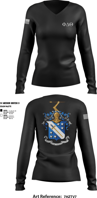 Women's Long Sleeve Vneck Shirt, Phi Delta Theta, Army, Teamtime, Team time, sublimation, custom sports apparel, team uniforms, spirit wear, spiritwear, sports uniforms, custom shirts, team store, custom team store, fundraiser sports, apparel fundraiser
