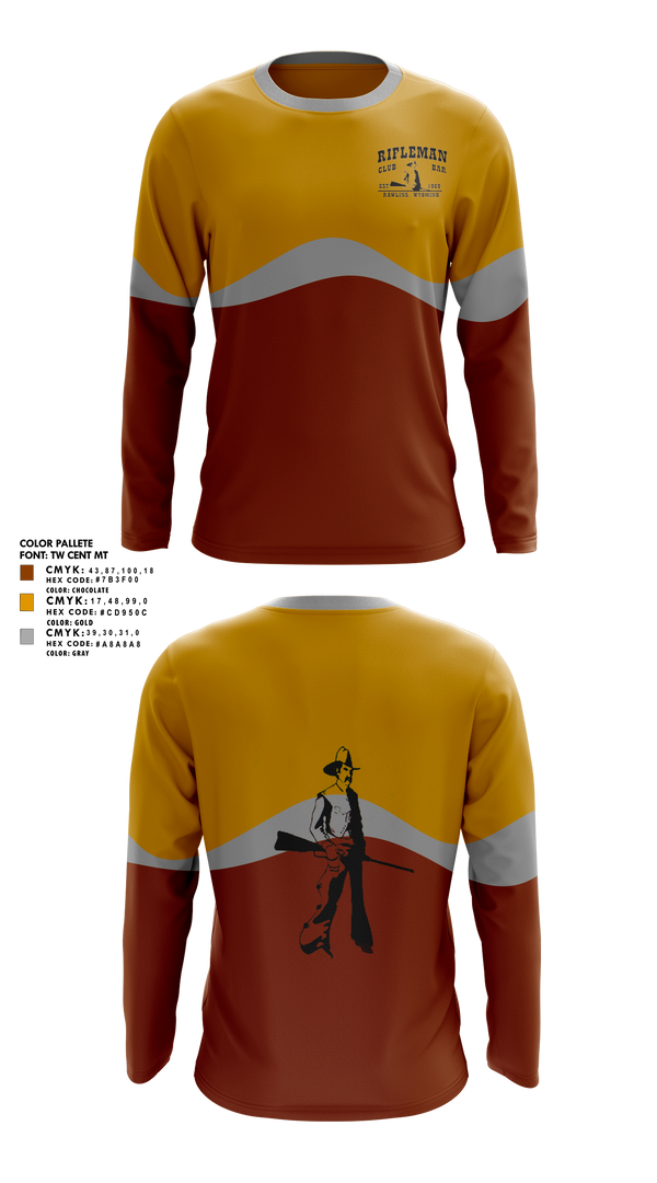Long Sleeve Performance Shirt, The Rifleman Bar, , Teamtime, Team time, sublimation, custom sports apparel, team uniforms, spirit wear, spiritwear, sports uniforms, custom shirts, team store, custom team store, fundraiser sports, apparel fundraiser