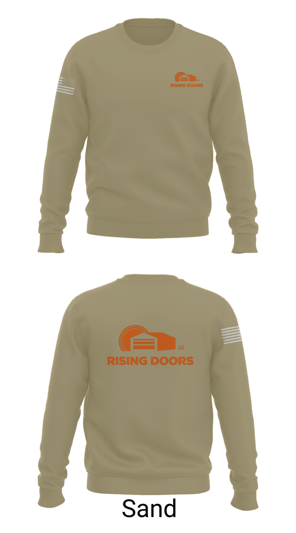 Crew Neck Sweatshirt, Rising Doors, Army, Teamtime, Team time, sublimation, custom sports apparel, team uniforms, spirit wear, spiritwear, sports uniforms, custom shirts, team store, custom team store, fundraiser sports, apparel fundraiser