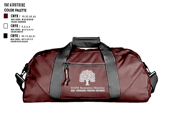Duffle Bag, Hope Restoration Ministries, , Teamtime, Team time, sublimation, custom sports apparel, team uniforms, spirit wear, spiritwear, sports uniforms, custom shirts, team store, custom team store, fundraiser sports, apparel fundraiser