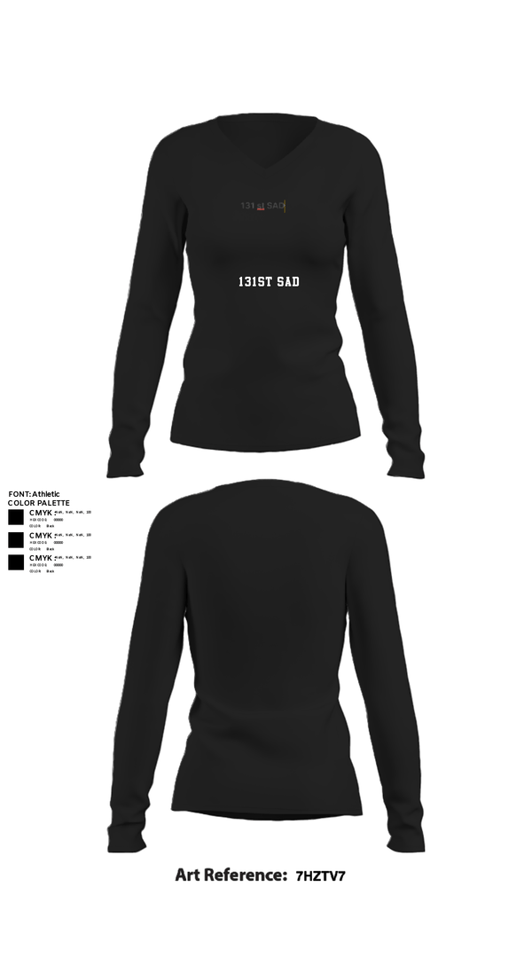 Women's Long Sleeve Vneck Shirt, 131st SAD, Army, Teamtime, Team time, sublimation, custom sports apparel, team uniforms, spirit wear, spiritwear, sports uniforms, custom shirts, team store, custom team store, fundraiser sports, apparel fundraiser