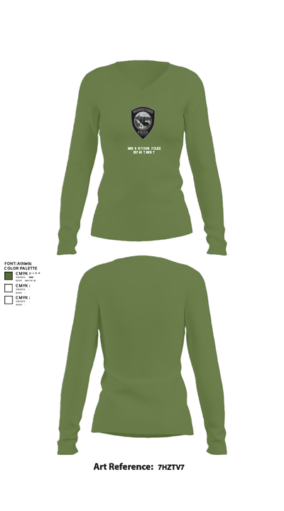 Morristown Police Department 25451199 Women's Long Sleeve V-neck Shirt - 40